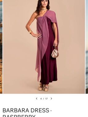 Barbara One-Shoulder Midi Dress in Raspberry